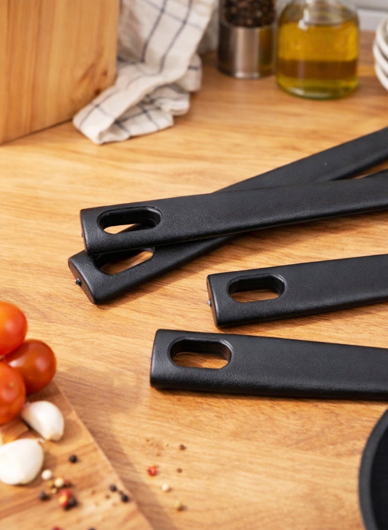 توشيونيكس طقم أدوات مائدة من الفولاذ المقاوم للصدأ مكون من 24 قطعة مع حامل - طقم ملاعق وشوك وسكاكين وملاعق شاي محمول بمقابض من البولي بروبيلين، منظم حامل أدوات المائدة للمنزل، إفطار رمضان، النزهات الخارجية، حفلات العشاء والتجمعات - Image 4